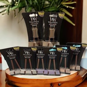 New Woodwick Auto Reed Starter Kits & 6 Packs of Refill Sticks Bundle